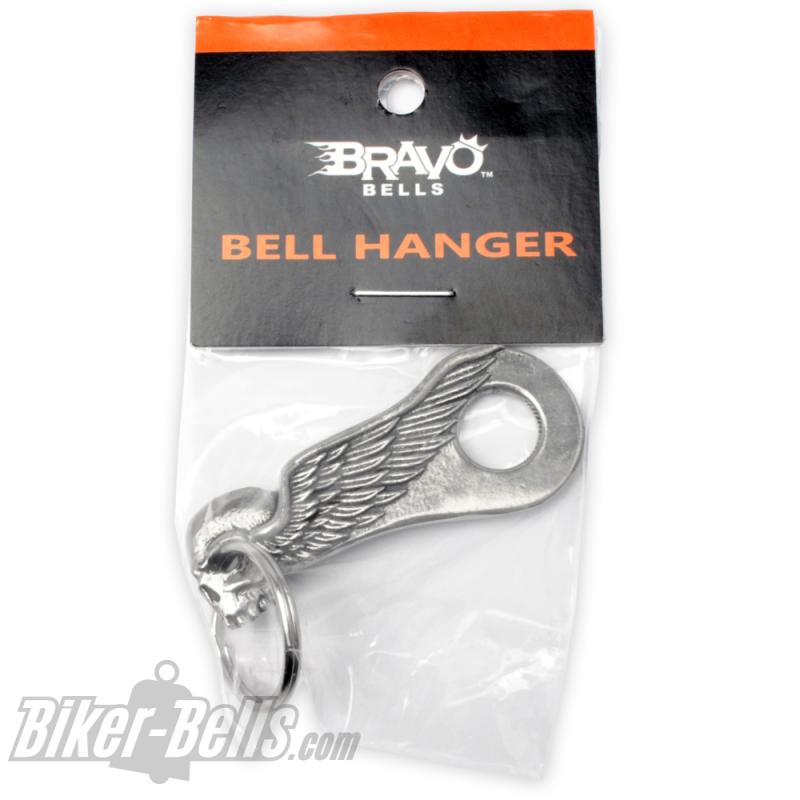 Bell Hanger mit Totenkopf und Flügel Biker-​Bells am Motorrad befestigen –  MoFa Lounge