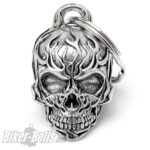 Biker-​Bell 3D Totenkopf mit Flammen Biker-​Bell burning Skull