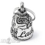 Biker-​Bell Lady Rider mit Rosen verziert Glücksglöckchen für Motorradfahrerinnen – Bild 2