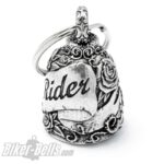 Biker-​Bell Lady Rider mit Rosen verziert Glücksglöckchen für Motorradfahrerinnen – Bild 3