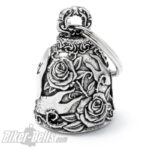 Biker-​Bell Lady Rider mit Rosen verziert Glücksglöckchen für Motorradfahrerinnen – Bild 4
