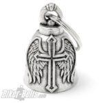 Biker-​Bell mit geflügeltem Kreuz Motorrad Glücksbringer