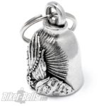 Biker-​Bell mit betenden Händen und Rosenkranz Motorrad Glocke Glücksbringer Geschenk – Bild 3
