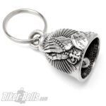 Biker-​Bell mit betenden Händen und Rosenkranz Motorrad Glocke Glücksbringer Geschenk – Bild 2