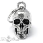Biker-​Bell 3D Totenkopf in Form eines menschlichen Schädels Motorrad Glücksbringer