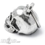 Biker-​Bell 3D Totenkopf in Form eines menschlichen Schädels Motorrad Glücksbringer – Bild 4