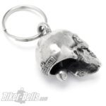 Biker-​Bell 3D Totenkopf in Form eines menschlichen Schädels Motorrad Glücksbringer – Bild 3