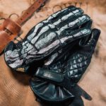 Rude Riders Bones Motorradhandschuhe aus schwarzem Leder – Bild 4