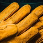 70´s MOTORRADHANDSCHUHE AUS ARBEITSLEDER Gelb – Bild 3