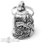 Biker-​Bell Guns 'n' Roses Revolver und Rosen Biker-​Bell Glücksbringer Motorrad Glocke – Bild 3
