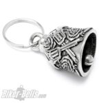 Biker-​Bell Guns 'n' Roses Revolver und Rosen Biker-​Bell Glücksbringer Motorrad Glocke – Bild 2