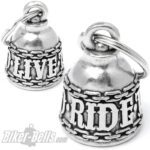 Biker-​Bell mit großen Buchstaben "Live to Ride to Live" – Bild 2