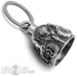 Biker-​Veteran Motorrad-​Glocke Totenkopf – Bild 3