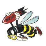 LETHAL THREAT Killer Bee with Bomb Mini Decal/Sticker