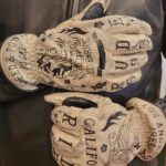 Rude Riders Tattoo Motorradhandschuhe aus weißen Leder – Bild 3
