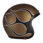 13 1/2 Skull bucket helmet flames matt gold – Bild 6