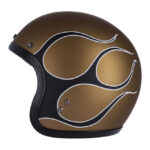 13 1/2 Skull bucket helmet flames matt gold – Bild 2
