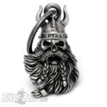 3D Totenkopf mit Wikinger-​Helm geflochtemen Bart Glücksbringer