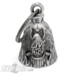 Live To Ride Biker-​Bell mit großem Adler Motorrad