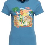 Queen Kerosin Damen Basic T-Shirt "Tiki Lagoon"