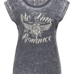 Queen Kerosin Damen ENYZM Wash Sleeveless T-Shirt "No Time"