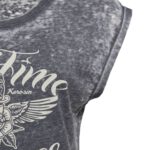 Queen Kerosin Damen ENYZM Wash Sleeveless T-Shirt "No Time" – Bild 3
