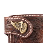 70´s Brieftasche TESSCHIO Klein Graviert Braun – Bild 5