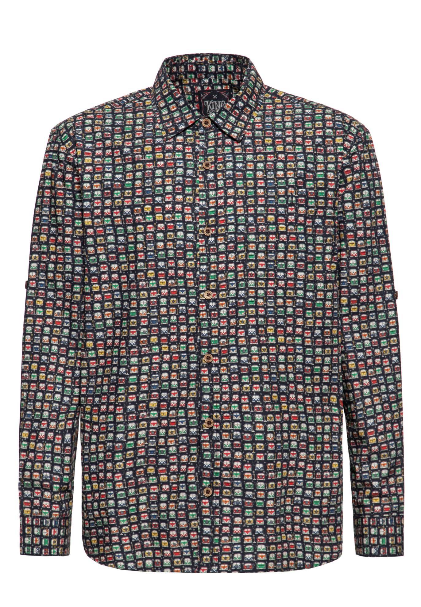 King Kerosin Herren Langarmhemd «Love Bus»