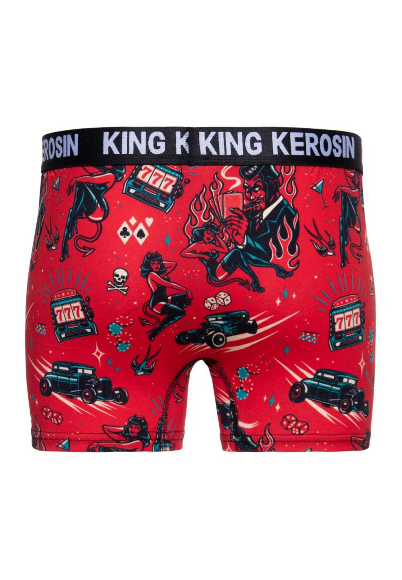 King Kerosin Herren Boxershorts "Rockabilly Devil" rot – Bild 2