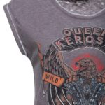Queen Kerosin Damen T-Shirt Enzymwash "Ride in to the Wild" – Bild 4