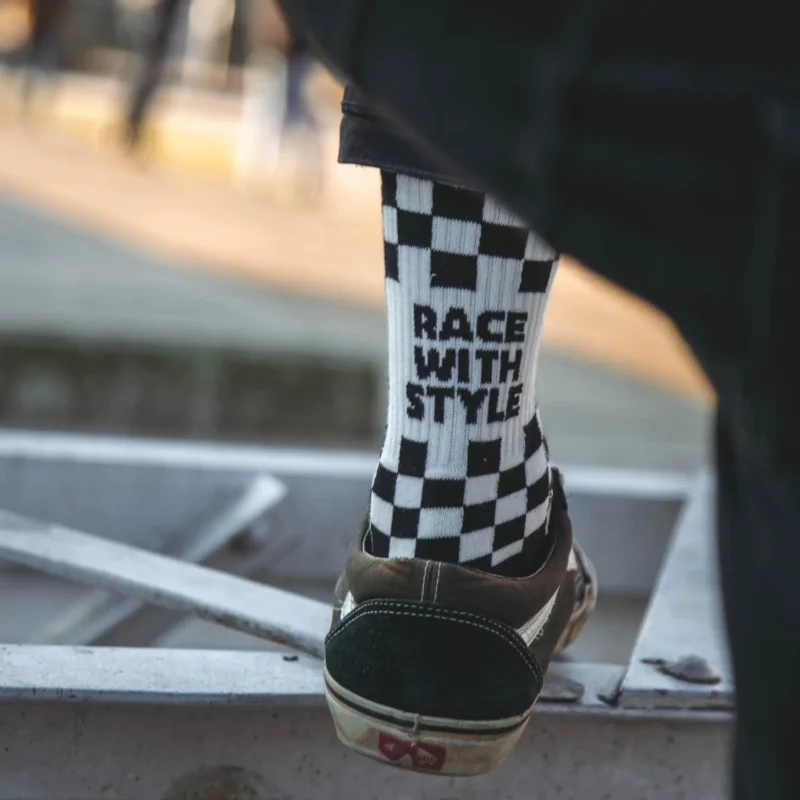 Age of Glory Racing Socks Black Off-White – Bild 5