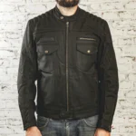 Age of Glory Worker Coated Denim Jacket Black/Schwarz – Bild 3