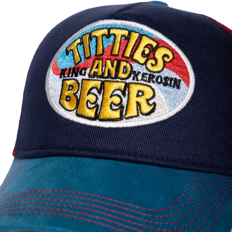 King Kerosin HERREN TRUCKER CAP "TITTIES AND BEER" (rot/schwarz/blau) – Bild 4
