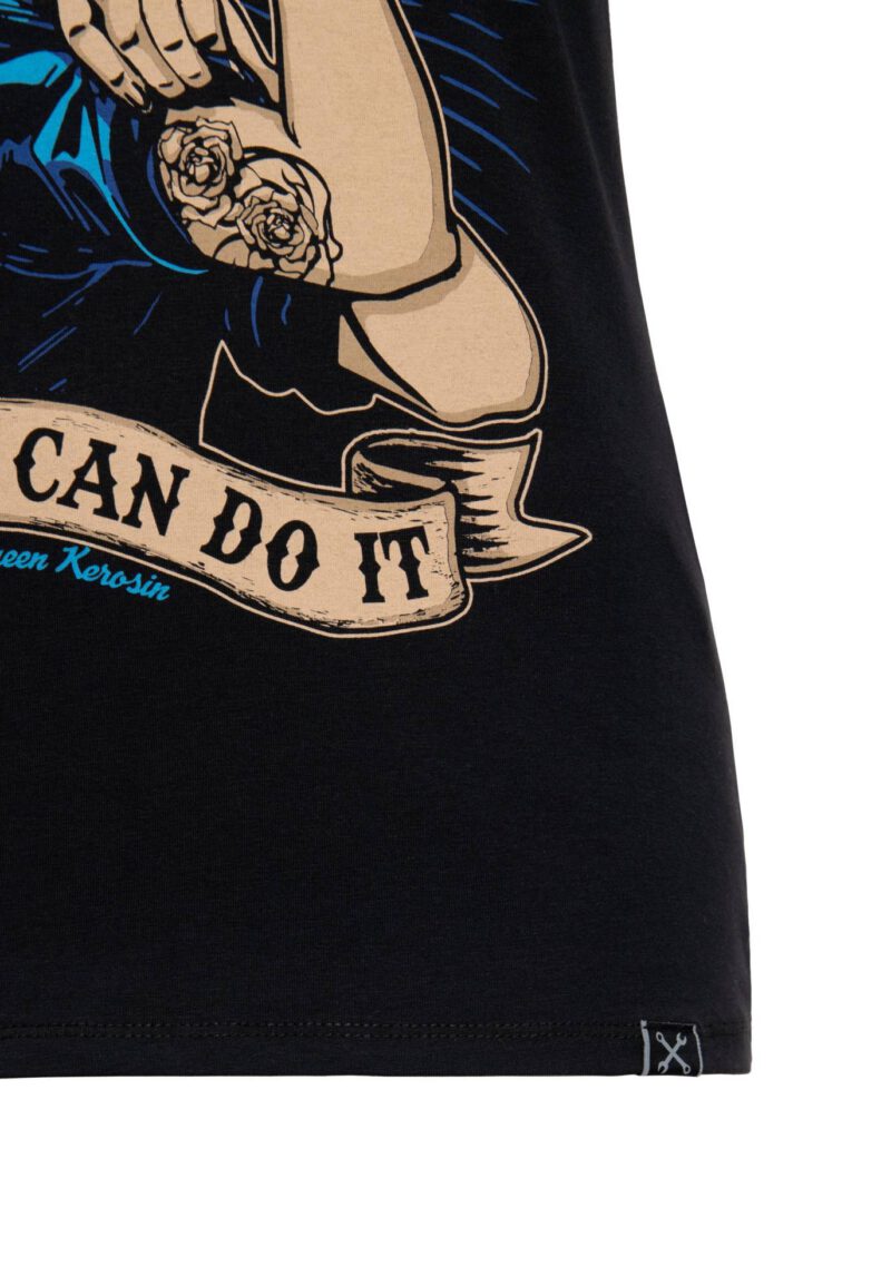 Queen Kerosin Damen T Shirt - We Can Do It (schwarz) – Bild 4