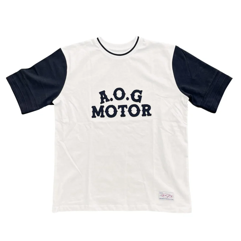 Age of Glory AOG Motor Tee Ecru Washed Black