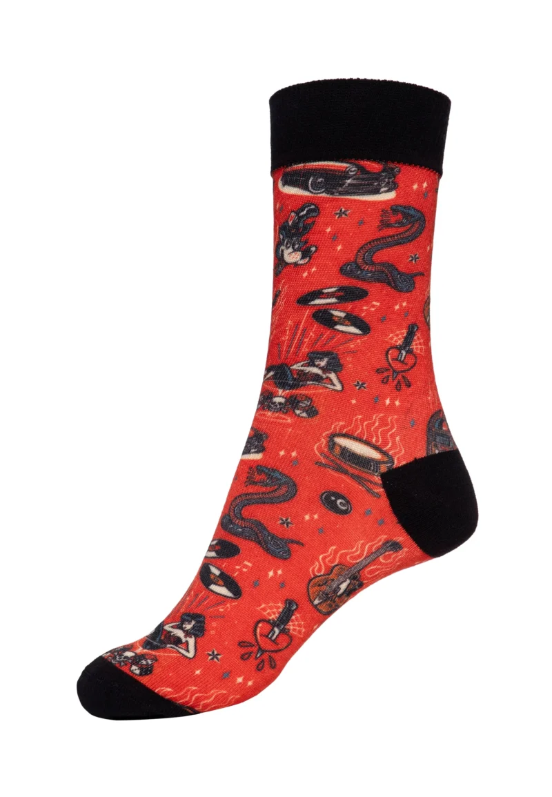 King Kerosin Socken «Rock 'n' Roll» red – Bild 2