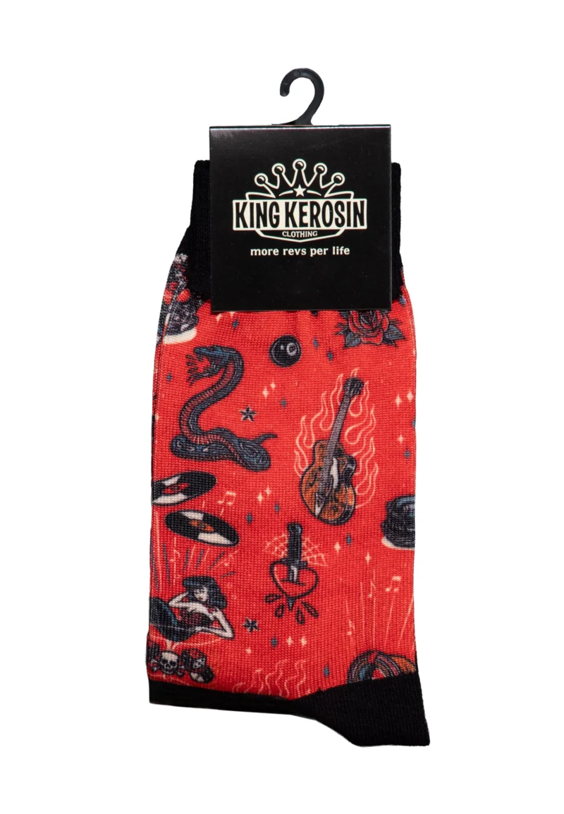 King Kerosin Socken «Rock 'n' Roll» red – Bild 3
