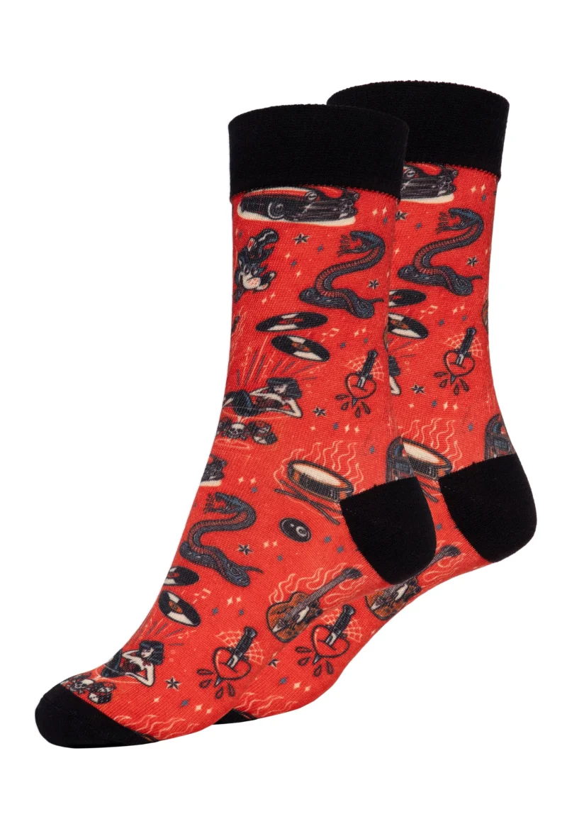 King Kerosin Socken «Rock 'n' Roll» red