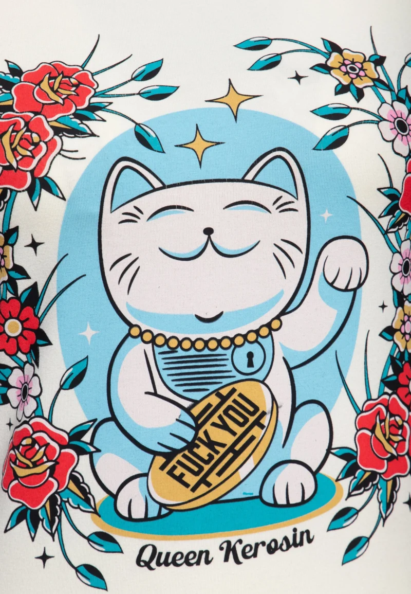 Queen Kerosin T-Shirt «Lucky Cat» – Bild 3