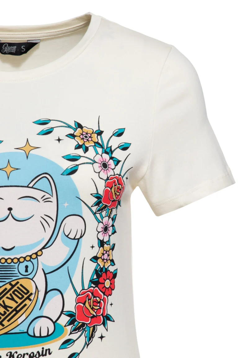 Queen Kerosin T-Shirt «Lucky Cat» – Bild 2