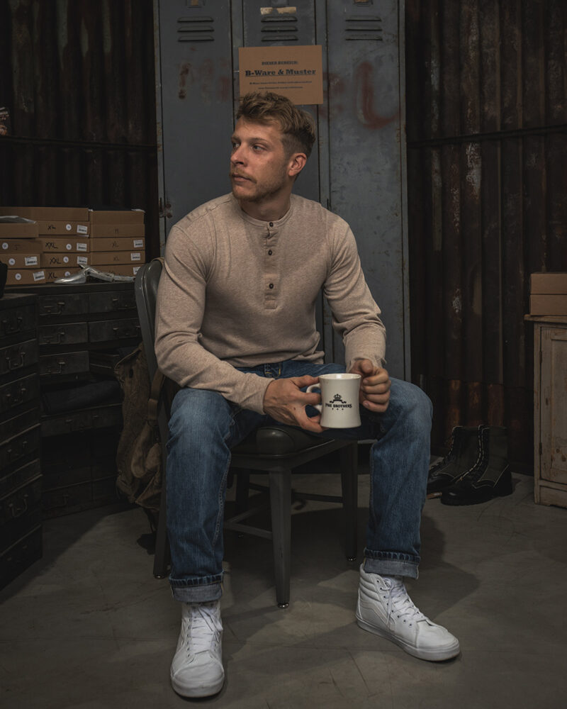 Pike Brothers 1927 Henley Shirt Long Sleeve Ecru Melange – Bild 8