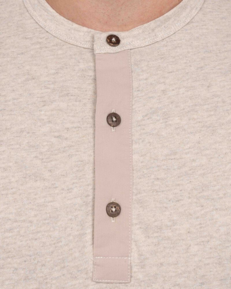 Pike Brothers 1927 Henley Shirt Long Sleeve Ecru Melange – Bild 4