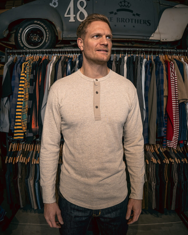 Pike Brothers 1927 Henley Shirt Long Sleeve Ecru Melange – Bild 6