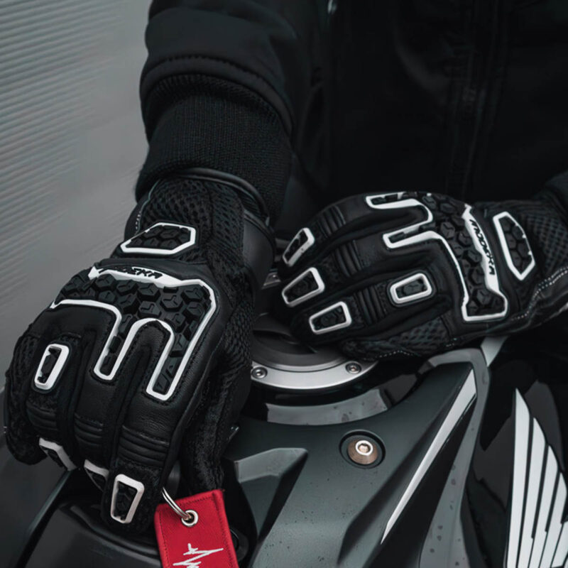 Modeka Handschuh Dracon schwarz/weiß
