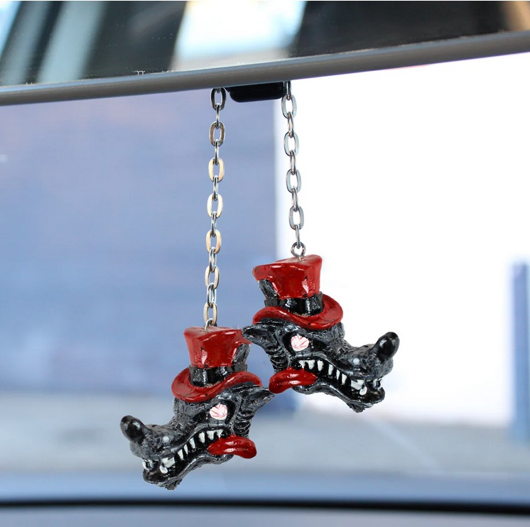 Lethal Threat Spiegelhänger Wolf mit Hut – Bild 2