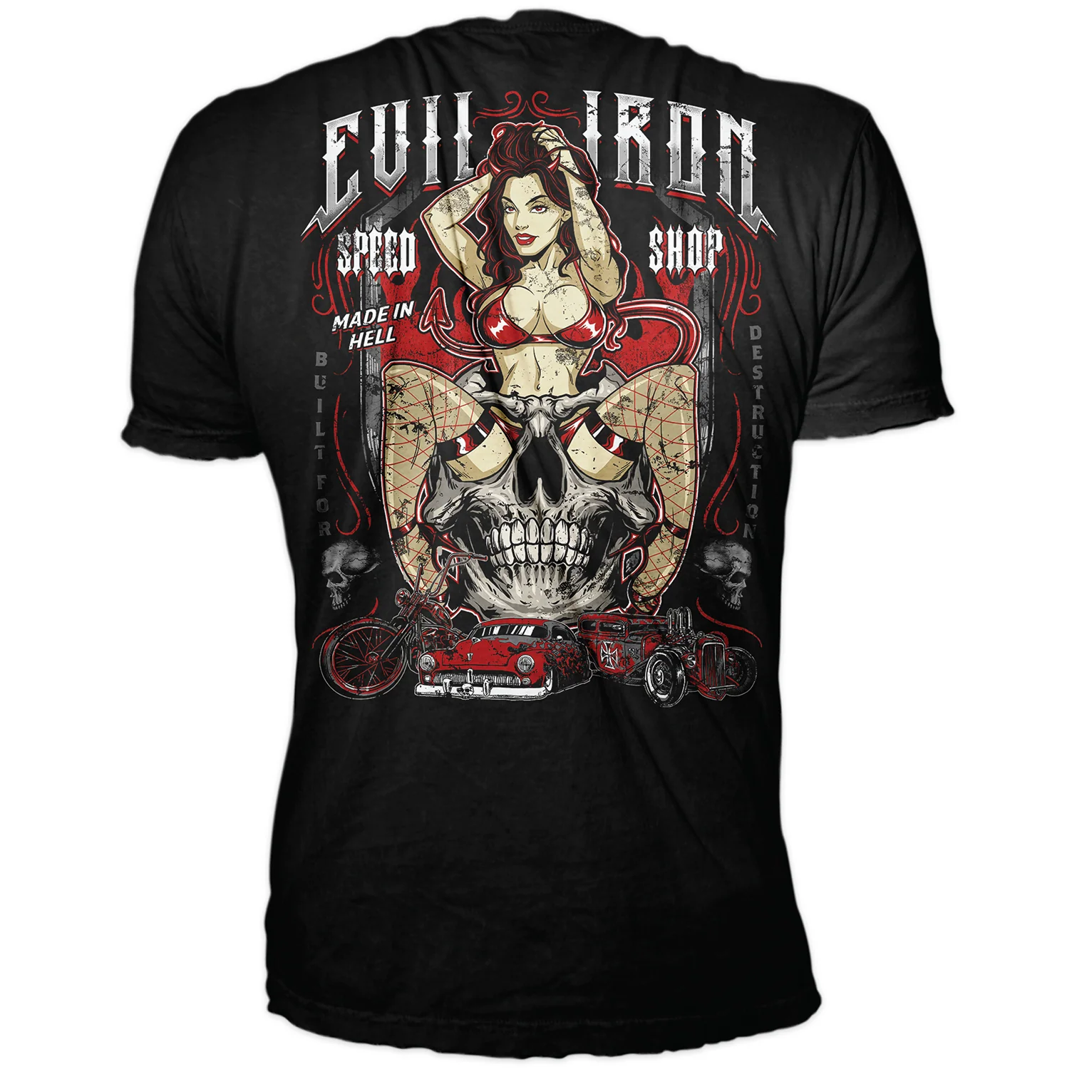 Lethal Threat Evil Iron Speed Shop Men's Black Tee Shirt
