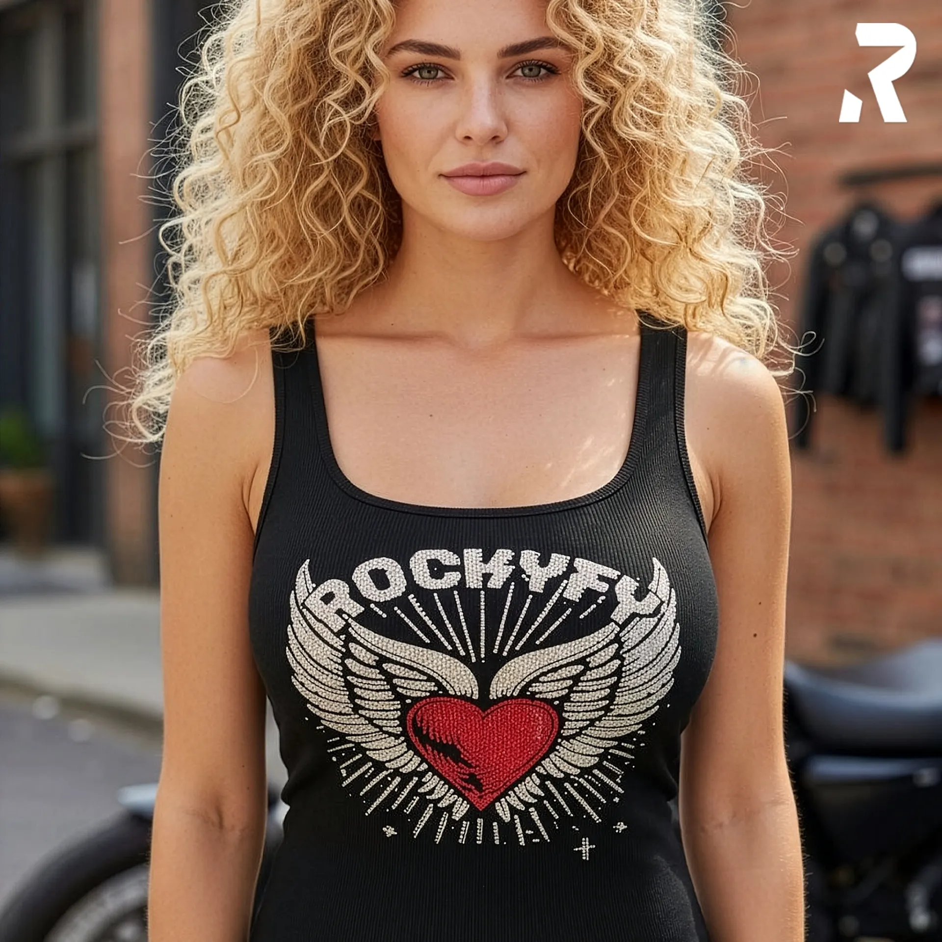 Tank Top "Heart Glamour" by Rockyfy (mit Kristall Applikationen) – Bild 5