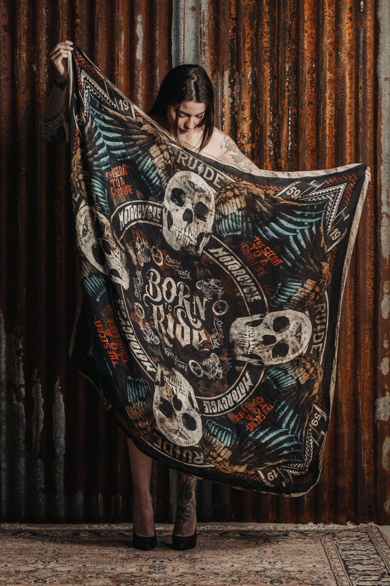 Rude Riders Halstuch Foulard Flying Skull (Sommerversion)