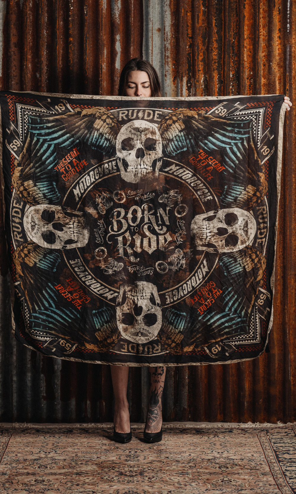 Rude Riders Halstuch Foulard Flying Skull (Sommerversion) – Bild 3